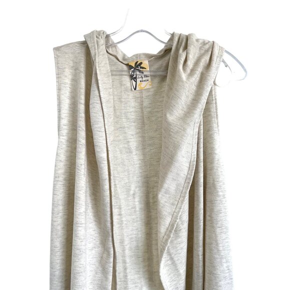 Lily Bleu Beach Heather Oatmeal Hooded Cover-Up - Picture 2 of 4